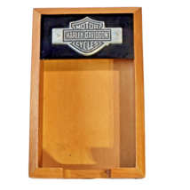Vintage Harley Davidson Office Desk Accessory Wooden Note Pad Holder 2000 - £7.38 GBP