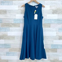 Dress The Population Catalina Dress Blue Crepe Cocktail Sleeveless Womens Large - £117.32 GBP