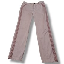 Garnet Hill Pants Size 8 W34&quot; x L32&quot; Casual Chino Pants Straight Leg Emb... - $34.64