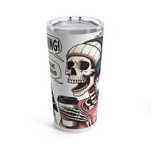 halloween skeleton runner coffee funny Tumbler 20oz gift humor - £24.72 GBP