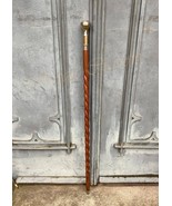 elegant walking stick, twisted cane, wood and metal - £29.40 GBP
