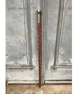 elegant walking stick, twisted cane, wood and metal - £27.94 GBP