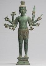 Vishnu Statue - Ancien Khmer Style Bronze Bayon Style 54cm/22 &quot; - $1,249.04