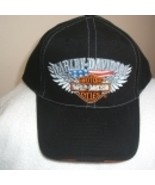 Motor Cycles-Biker new HD Wings on a new black ball cap w/tags - $371.28 MXN