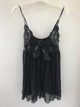 Victorias Secret Black Sheer Lace Babydoll Satin Ribbon Camisole Lingeri... - $59.99