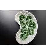 Vintage Bordallo Pinheiro Majolica White and Green Cabbage Plate Kidney ... - £64.69 GBP