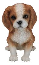 Adorable Tricolor Cavalier King Charles Spaniel Puppy Dog Breed Figurine... - $27.99