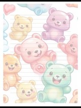 Gummy Bears - Lined Stationery Paper (25 Sheets)  8.5 x 11 Premium Paper - £9.62 GBP