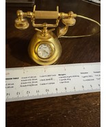 Vintage  Collectable Timex Clock Miniature Brass Telephone Japan Movemen... - $14.85