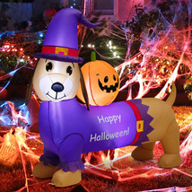 5 FT Halloween Inflatable Dachshund Dog with Pumpkin Self Inflating for ... - $70.99