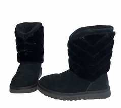 UGG Tania Black Suede Sheepskin Cuff Short Winter Boots Womens Size US 5... - $695.84 MXN