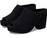TOMS Ladies Size 7 Florence Slip-On Peep Toe Platform Sandals, Black Suede - $35.00
