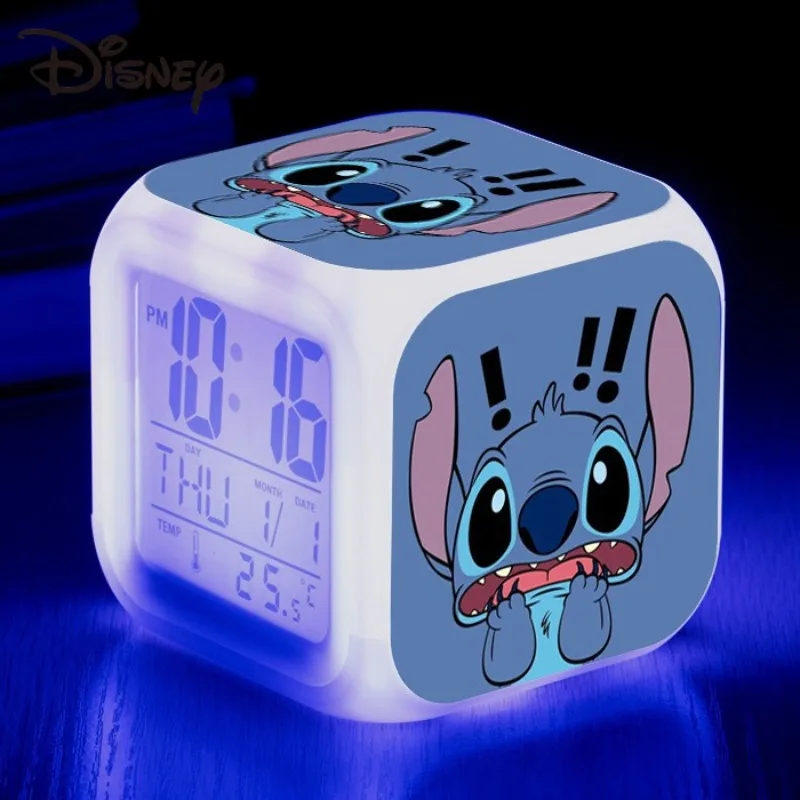 Lilo and Stitch Disney Alarm Clock Kawaii Cartoon Anime -8x8x8CM Stitch-11 - $10.52