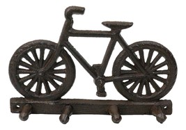 Rustic Cast Iron Hobby Pastime Bicycle Quadruple Multi Peg Wall Coat Hat... - $349.73 MXN