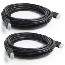 2 Pack 25Ft High Speed Gold Plated Hdmi Cable For Hdtv,Plasma,Lcd,Ps3,Dvd Black - £37.05 GBP