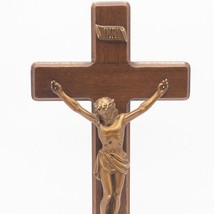 Vintage Madera Crucifijo Jesús Escritorio - £49.73 GBP