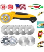 45mm Rotary Cutter with 9 Extra Blades - Precision Cutting for Quilting ... - $37.18 CAD
