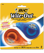 BIC Wite-Out Brand EZ Correct Correction Tape, 39.3 Feet, 2-Count Pack o... - £6.41 GBP