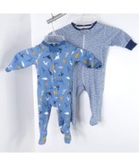 2pc Bundle Lot Gerber Lullaby Baby Boy&#39;s 3-6M Cotton One-Piece Footie Pa... - £4.50 GBP