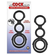 My Cockring Quattro Cock&amp;Scrotum Ring Bk - £14.58 GBP