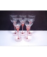 5 Vintage Mikasa SEA MIST Coral Frosted Pink Crystal Water Goblets ~ W. ... - $82.23 CAD