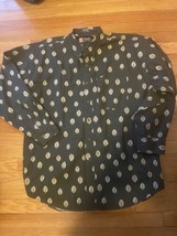 Chaps Ralph Lauren Size L Mens Button Up Long Sleeve Shirt Green Leaf Print - $29.61