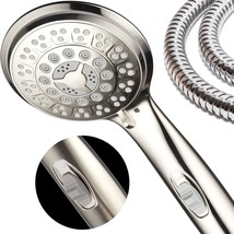 Luxury Brushed Nickel Hand Shower With 9 Settings From Hotelspa And Pate... - £29.23 GBP