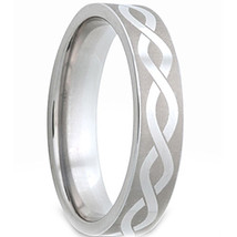coi Jewelry platinum white Titanium Infinity Wedding Band Ring-89 - £56.25 GBP