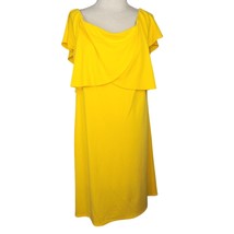 Halston Yellow Shift Dress Mini Size Medium - £27.59 GBP