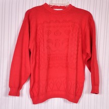 Compliments Sweater Embossed Textured Size Large Red - £12.07 GBP