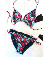 NWT Marc Jacobs Hot Rouge Red Blue Signature Sexy Halter Bikini Swim Sui... - £77.45 GBP