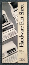 Vintage 1983 IBM Personal Computer Hardware Fact Sheet Sales Brochure - £6.17 GBP