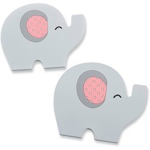 Baby Shower Little Peanut Coasters Elephant Girl Pink Ears Party Favors Set of 2 - £3.96 GBP