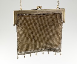 Vintage German Silver Mesh Purse With Meander Pattern - £344.66 GBP