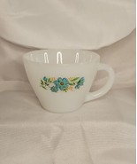 Vintage Fire King Anchor Hocking Cup Bonnie Blue Carnations Pattern Milk... - £10.98 GBP