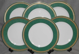 Set (6) Pts International Interiors Madison Emerald Pattern Dinner Plates - £61.85 GBP