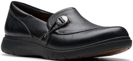 Clarks Women's Certina Ease Slip On Loafer, Black Leather, Size 6 Wide - $89.09