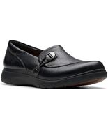 Clarks Women's Certina Ease Slip On Loafer, Black Leather, Size 6 Wide - $89.09
