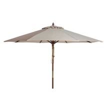 Safavieh PAT8009A Collection Cannes Beige 9Ft Wooden Outdoor Umbrella, 9... - $223.99