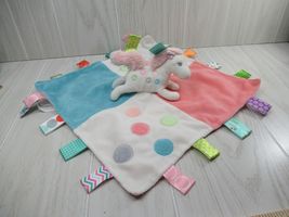 Taggies white horse pony pink mane polka dots baby security blanket love... - $6.46