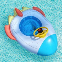 Inflatable Airplane Swimming Float For Kids, Baby Swim Float With Steering Wheel - £20.55 GBP