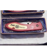 &quot;Fire Fighter&quot; Red Collectible Folding Pocket Knife  NEW  Service Thru C... - £7.75 GBP