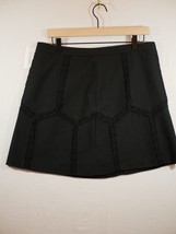 NWT Banana Republic Embroidered-Lace Mini Skirt Black SIZE 12 #176592 Lined - £31.46 GBP
