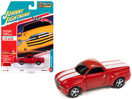 2005 Chevrolet SSR Pickup Truck Torch Red w White Stripes Classic Gold Collectio - $19.40