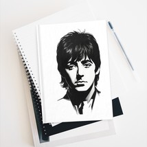 Paul McCartney Black and White Portrait Ruled Line Hardcover Journal 128... - $26.78