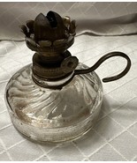 Vintage Glass Small Finger Oil Lamp with Brass Finger Ring Lantern - €21,35 EUR