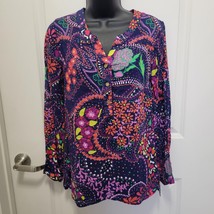Lilly Pulitzer Sz S Providence Top in Garden Menagerie Colorful Tunic Shirt - £23.35 GBP
