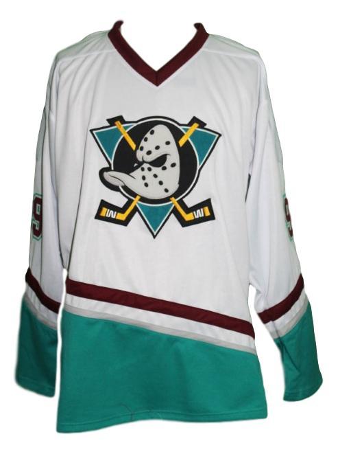 Primary image for Any Name Number Mighty Ducks Custom Retro Hockey Jersey Banks White Any Size