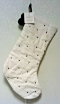 Black Stars Christmas Stocking Collection 20&quot; Cream Green Hearth &amp; Hand ... - $19.99