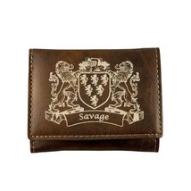 Savage Irish Coat of Arms Rustic Leather Wallet - £19.94 GBP